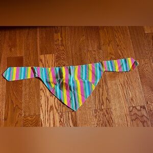 Vintage cute Mid Century Bold psychedelic fitted head scarf Saks Fifth Ave GUC